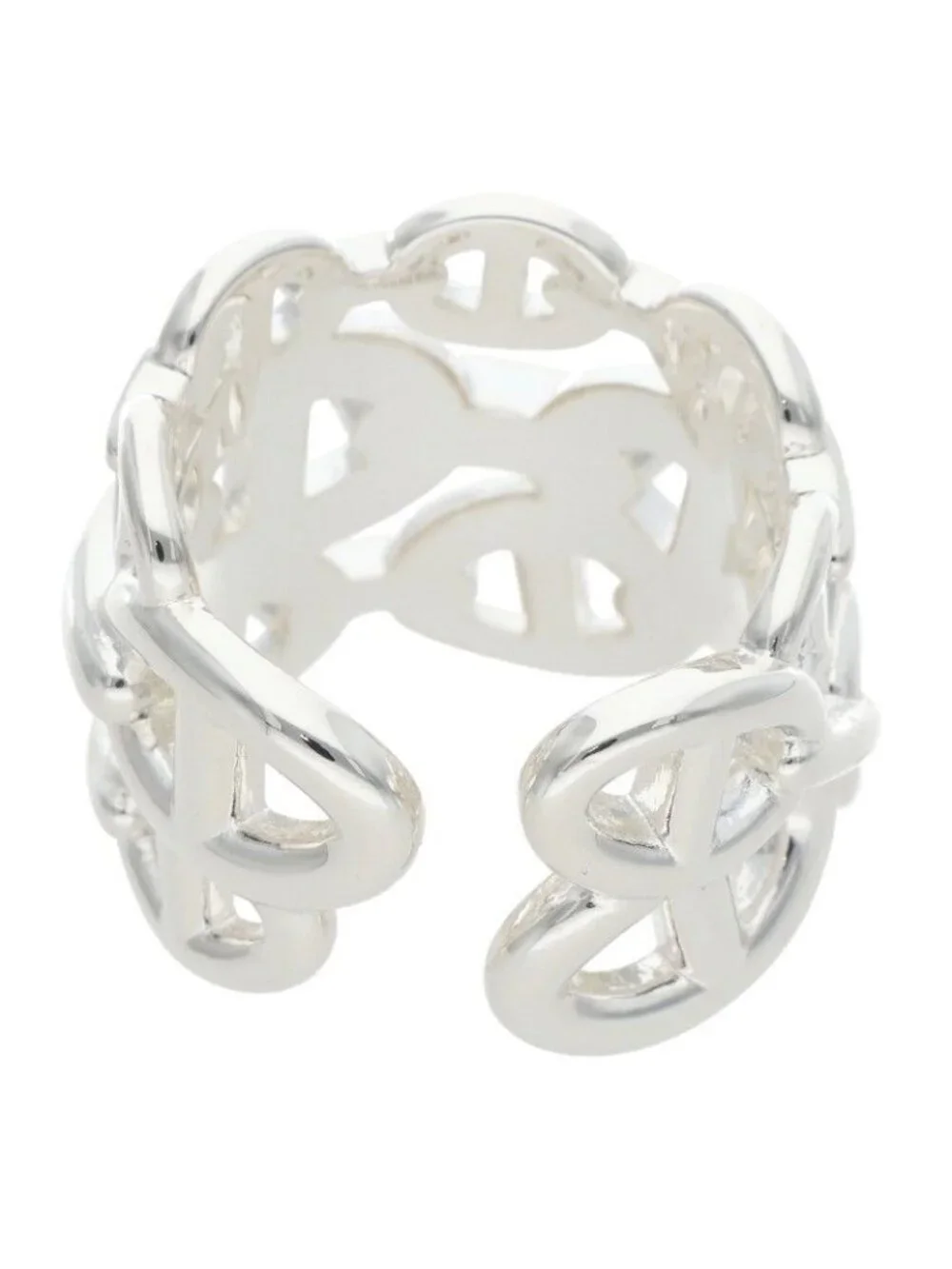 Hermes Chaine D'ancre Enchainee GM Silver Ring